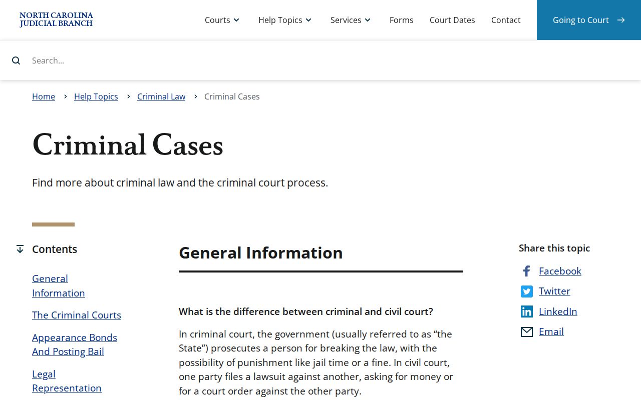 North Carolina criminal case guidance for Warren County District and Superior Court docket paths