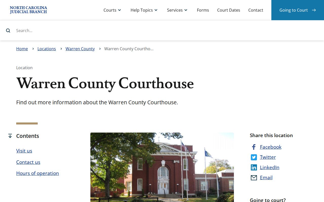 Warren County court docket Warren County Courthouse official location page